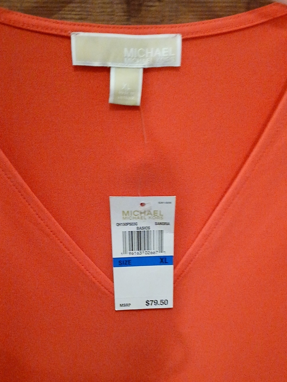 MICHAEL Michael Kors Coral V-Neck Tunic Top